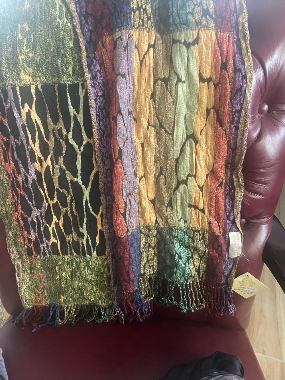 Multicolor Patchwork Silk Scarf